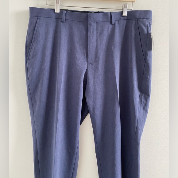 Saks Fifth Avenue Blue Men’s Flat Front Dress Pants Size 36x32 New With Tag - Picture 2 of 8